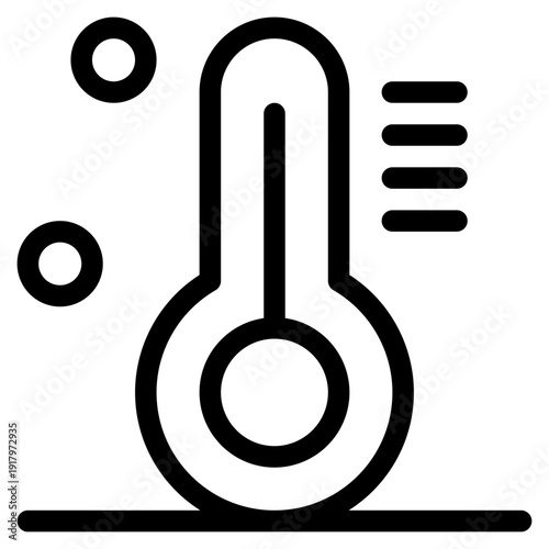 Thermometer Icon: A simple yet informative graphic of a thermometer, representing temperature measurement in a clear and concise manner. 