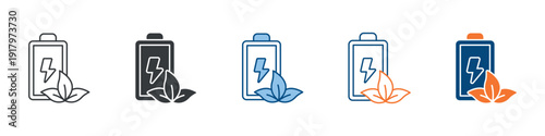 Eco Battery Icon Set Multiple Style Collection