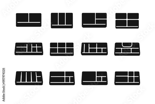Symbol interface vector simple drawer compartment form generation flat universal icon image
