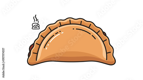 A delicious hot pastry with steam