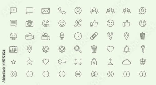Communication and People Icons: Chat, Messages, User Groups, and Networking