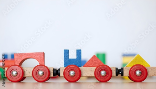 colorful toy train isolated
