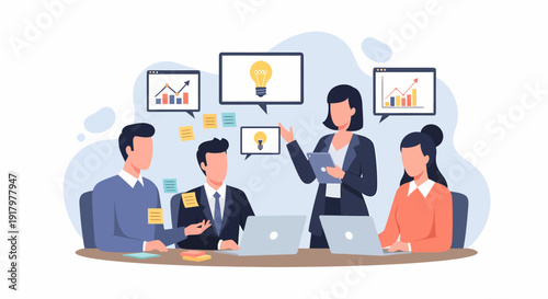 Business team having a meeting discussing new ideas and strategies.