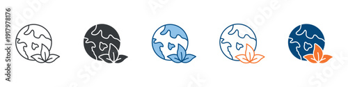 Global Eco Icon Set Multiple Style Collection