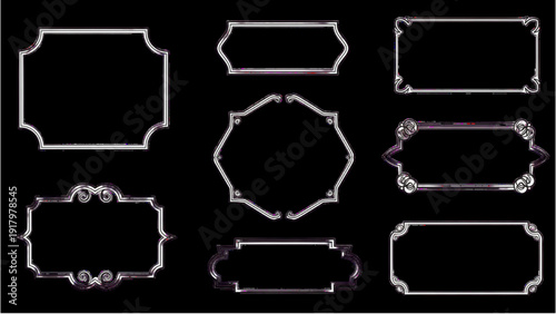 Vector Icon Sheet Collection of Frames and Borders in Various Shapes and Designs