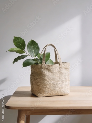 green plant in a bag