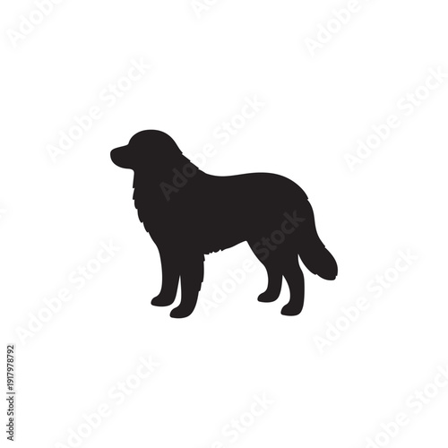 Great Pyrenees dog silhouette vector illustration for pet and animal design.