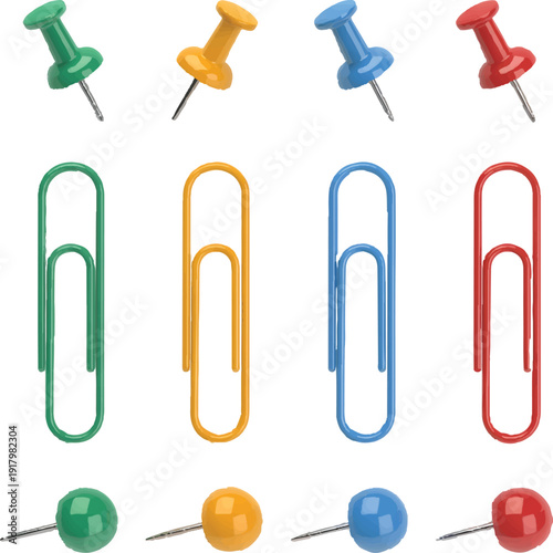 colorful push pins