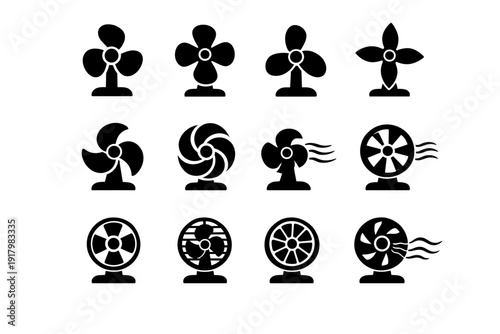 Pictogram universal fan icon icons ventilation clean desk reduced vector airflow generic