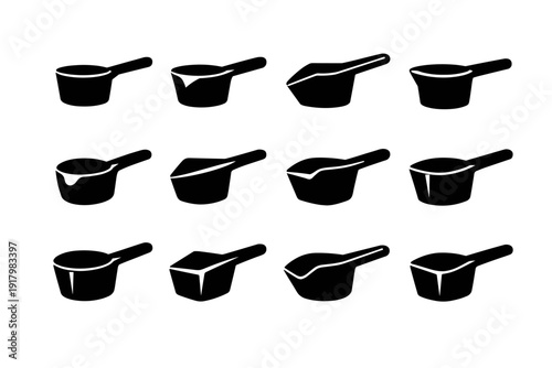 Angled geometry scoop icons vector accessory modern icon laundry silhouette design pouring