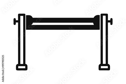 pull up bar line art silhouette vector illustration