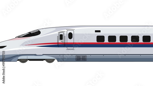 Картината върху платно Modern bullet train, high speed transportation