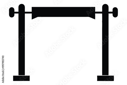 pull up bar line art silhouette vector illustration