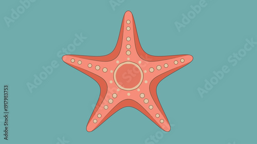 Vibrant Starfish on a Teal Background