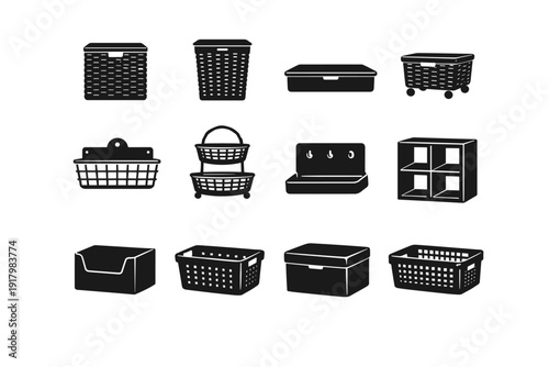 Catch wire icon vector generation general bin image simple basket hamper interior