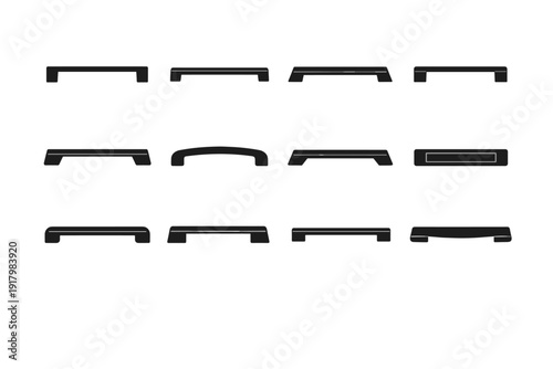 Icon neat modern solid cabinet generation silhouette rectangular form vector handle simple