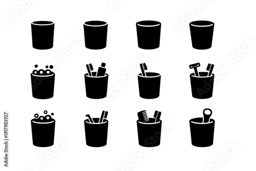Accessory solid minimal care round icon personal icons vector bathroom cup