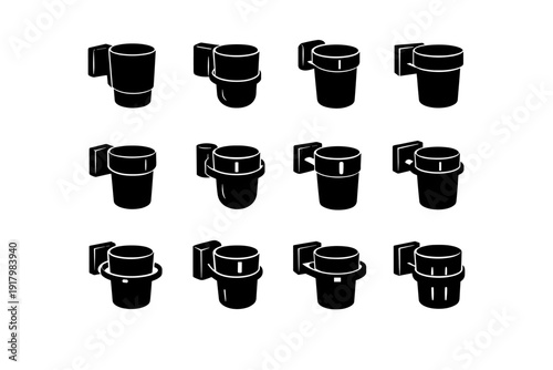 Toothbrush image vertical geometry concept solution filled vector functional bathroom icon generation