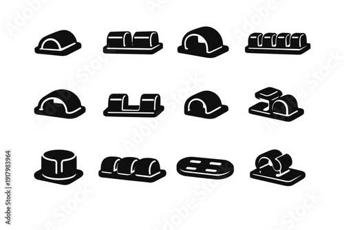 Icon minimal utility tool cable image wire tidy mounting geometry generation vector