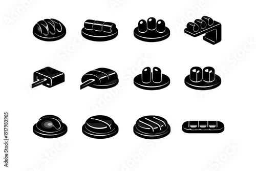 Simple cable organizer clip icon generation image guide solid tool workspace base