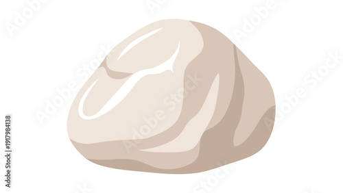 Simple illustration of kneaded dough on a white background
