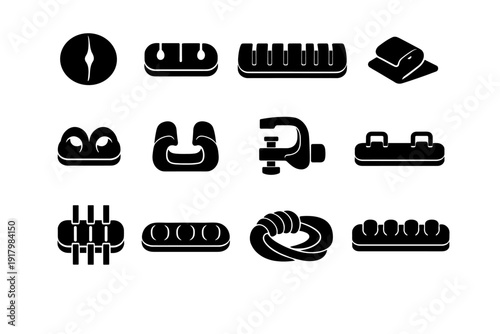 Cable routine management functional holder image generation vector interior icon simple element