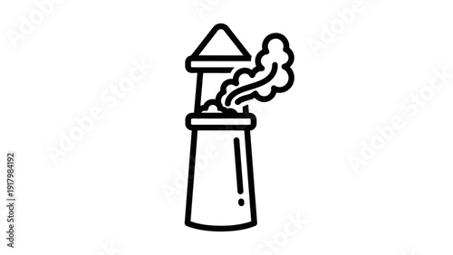 Factory smoke stack emitting pollution into the air