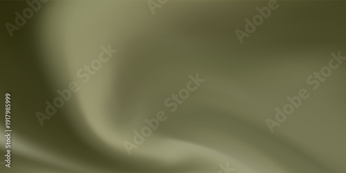 Khaki green brown silk satin. Gradient. Olive color. Еlegant abstract background for design, text. Light dark shade. Matte, shimmer. Curtain. Drapery. Fabric, cloth texture. Army military.