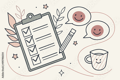 Lista zadań na podkładce z ołówkiem, planowanie dnia i pozytywne nastawienie.