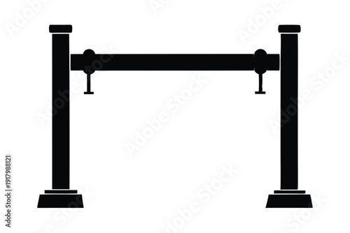 pull up bar line art silhouette vector illustration