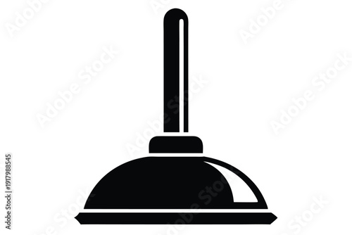 plunger line art silhouette vector illustration