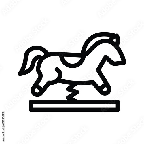  horse spring rider line icon illustration vector graphic.eps