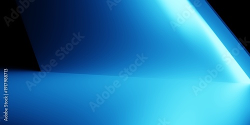 3d rendering of blue abstract geometric background. Scene for advertising design, showroom, technology, banner, future, modern, sport, game, business, cosmetic, innovation, garage. Sci Fi Illustration