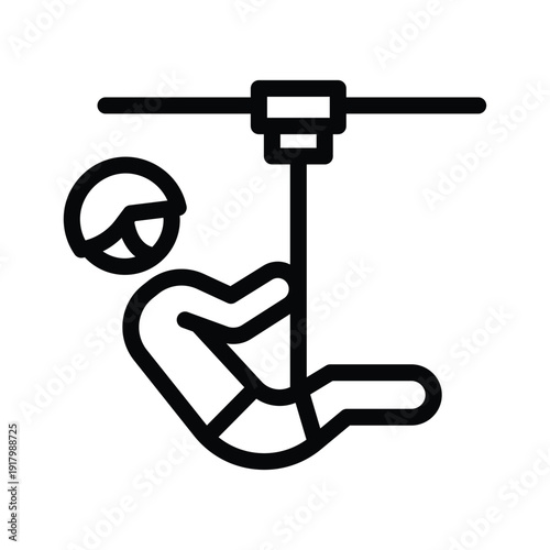 zip line line icon illustration vector graphic.eps