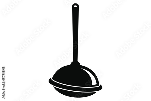 plunger line art silhouette vector illustration