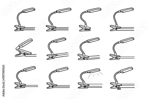 Task clip workspace edge diffused panel vector illumination lights clamp precise icon