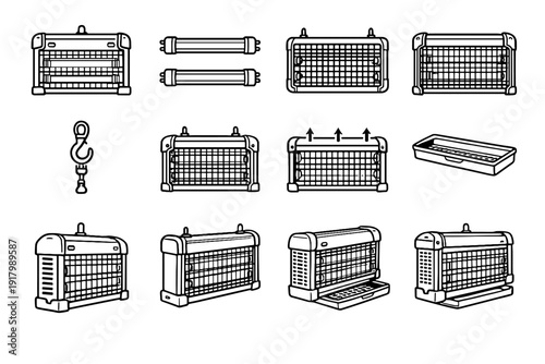 Reinforced electric uv strong vector bug wide industrial spacing detachable icon zapper