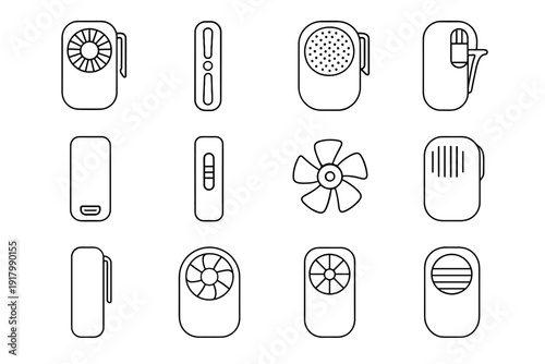 Icon mini blade vector slim fan usb rear power minimal stainless pocket