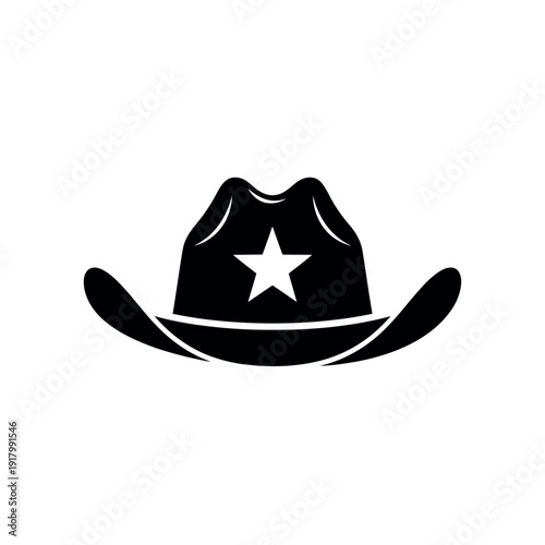 Classic Cowboy Hat with Star Emblem.