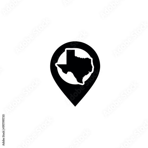 Texas Map Location Pin Icon.