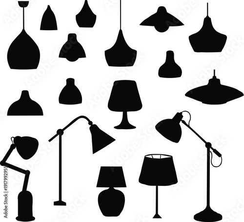 Collection of various lamp silhouettes and designs