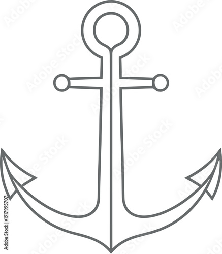 Simple anchor symbol for nautical themes and stability concepts