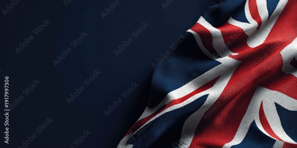Fototapeta premium A close-up view of a flag with red, white, and blue stripes on a dark, plain background