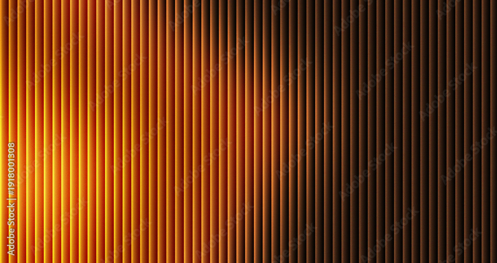 Obraz premium Vibrant orange and black gradient background with vertical stripes creating a dynamic visual effect perfect for modern designs and creative projects requiring a bold aesthetic.
