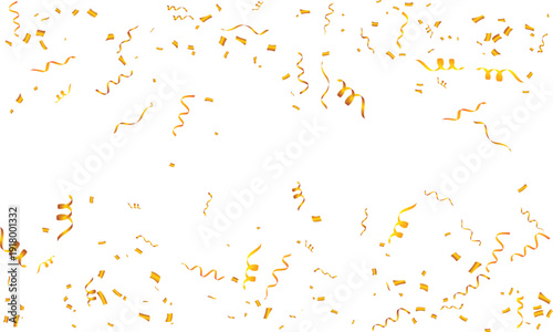 golden confetti falling transparent frame festival party celebration birthday wedding christmas new year vector