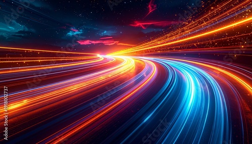 Futuristic graphic artwork with dynamic lines
