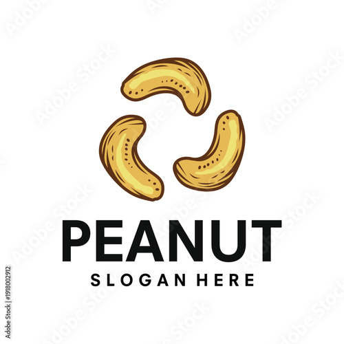 Peanuts plant logo vector template illustration