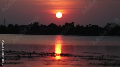 sunset over the lake