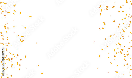 golden confetti falling transparent frame awards birthday celebration party wedding christmas new year vector