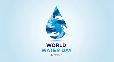 World water day poster with earth globe in a water drop